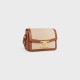 CELINE Teen Triomphe Bag In Textile And Calfskin Natural / Tan
