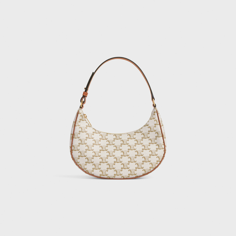 CELINE Ava Bag In Triomphe Canvas And Calfskin White