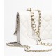CHANEL WALLET ON CHAIN Shiny Crumpled Calfskin, Resin & Gold-Tone Metal White
