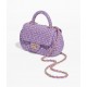 CHANEL SMALL BAG WITH TOP HANDLE Tweed, Sequins & Gold-Tone Metal Purple & Silver