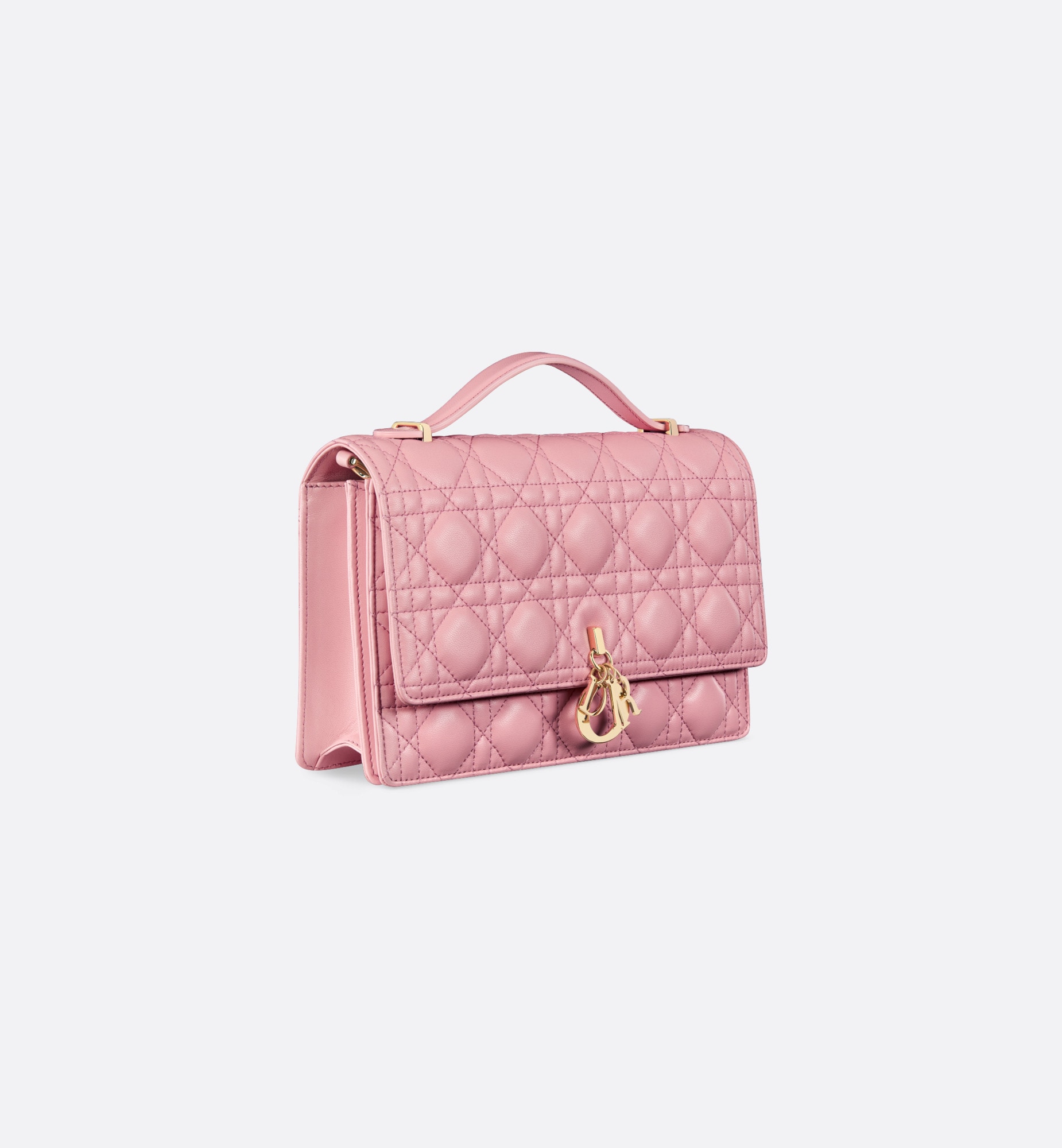 DIOR My Dior Top Handle Bag Melocoton Pink Cannage Lambskin