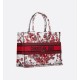 DIOR Medium Dior Book Tote White and Red Le Cœur des Papillons Embroidery
