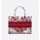 DIOR Medium Dior Book Tote White and Red Le Cœur des Papillons Embroidery