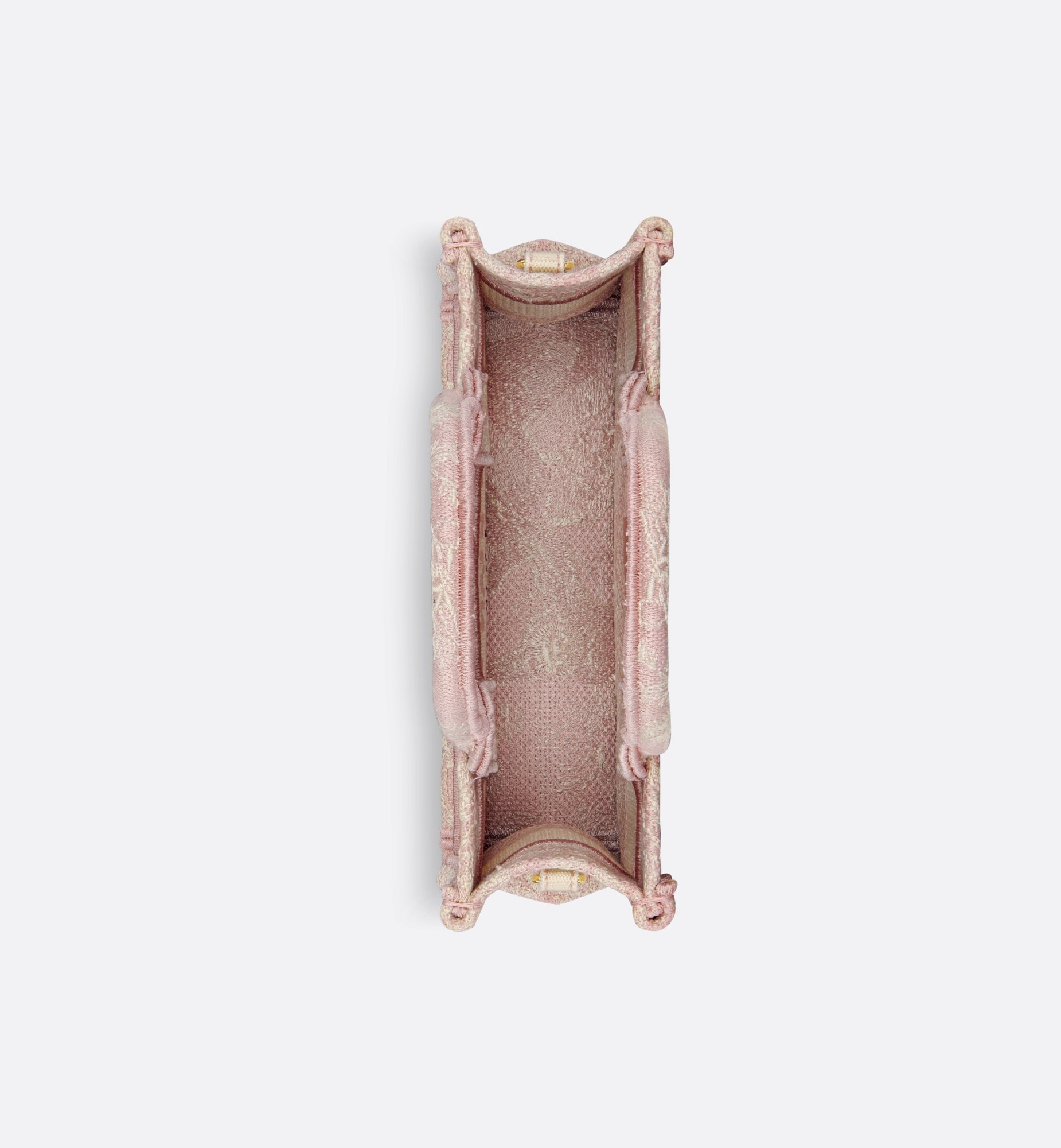 DIOR Mini Dior Book Tote with Strap Pink Toile de Jouy Reverse Embroidery