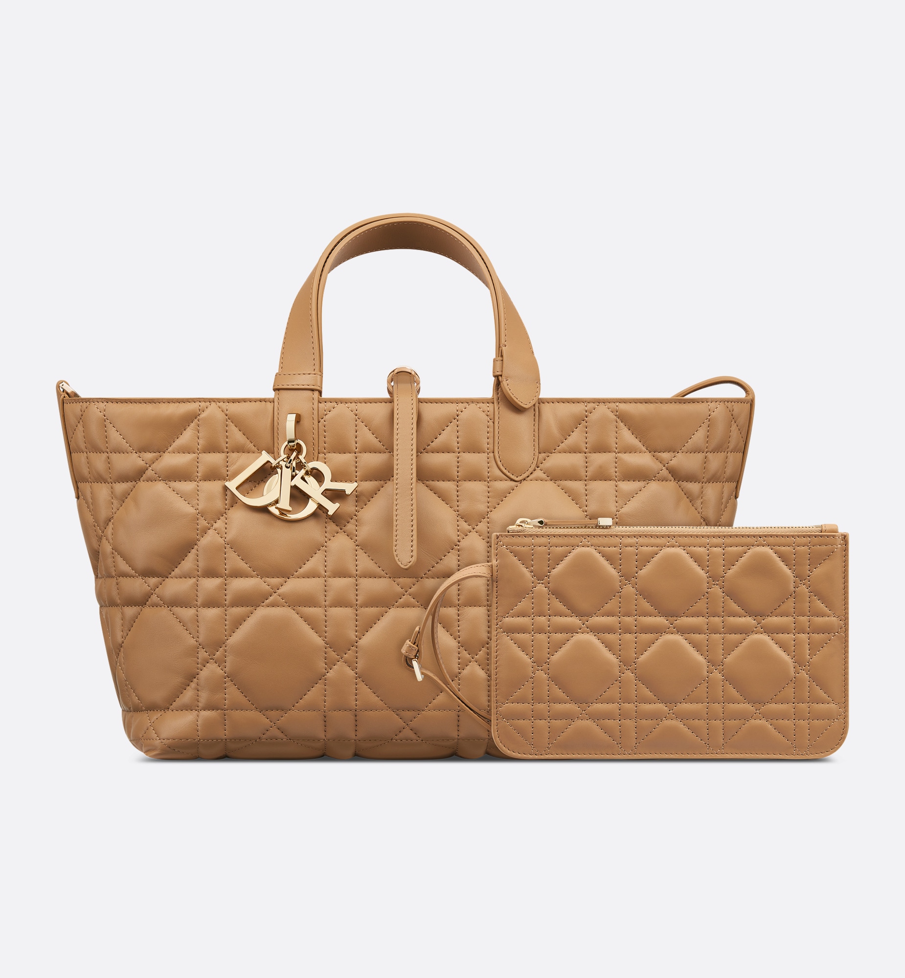 DIOR Medium Dior Toujours Bag Medium Tan Macrocannage Calfskin