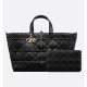 DIOR Large Dior Toujours Bag Black Macrocannage Calfskin