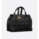 DIOR Large Dior Toujours Bag Black Macrocannage Calfskin