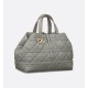 DIOR Large Dior Toujours Bag Stone Gray Macrocannage Calfskin