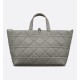 DIOR Large Dior Toujours Bag Stone Gray Macrocannage Calfskin