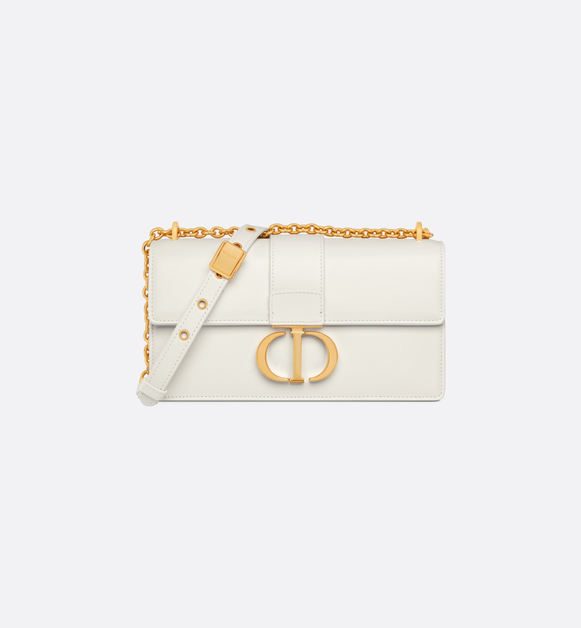 DIOR 30 Montaigne East-West Bag with Chain Latte Calfskin