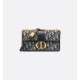DIOR 30 Montaigne East-West Bag with Chain Blue Dior Oblique Jacquard