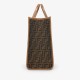 FENDI Sunshine Medium Brown FF jacquard fabric shopper
