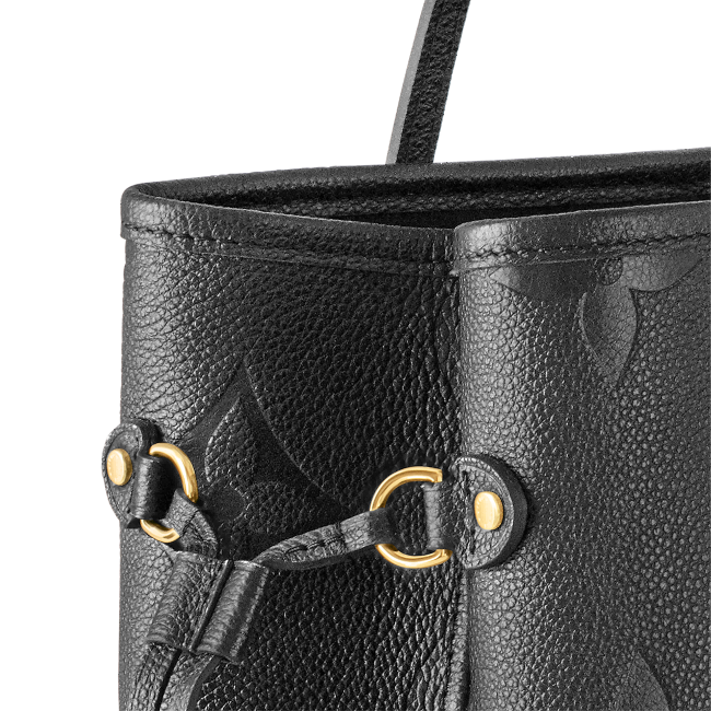 LOUIS VUITTON Neverfull MM Black Monogram Empreinte Leather Handbags Shoulder and Cross Body Bags