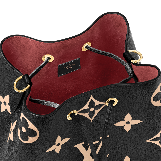 LOUIS VUITTON NéoNoé MM Dove/Cream Bicolor Monogram Empreinte Leather Handbags