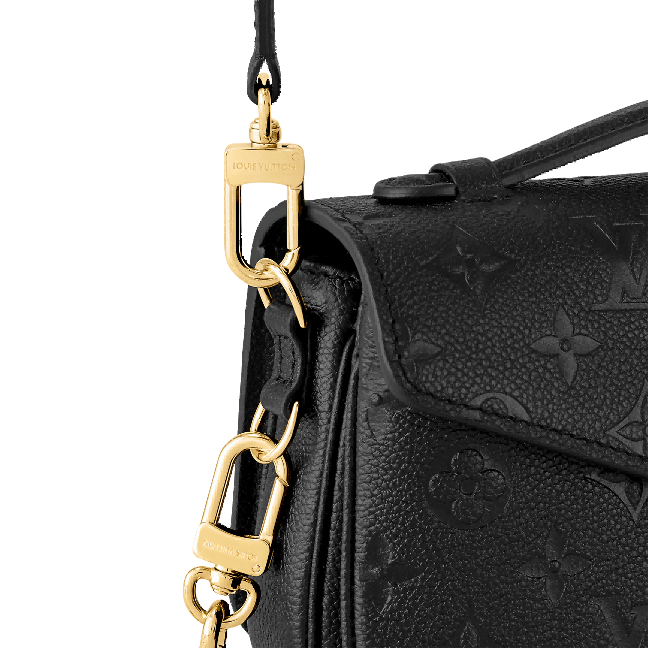 LOUIS VUITTON Pochette Métis East West Black Monogram Empreinte Leather Handbags