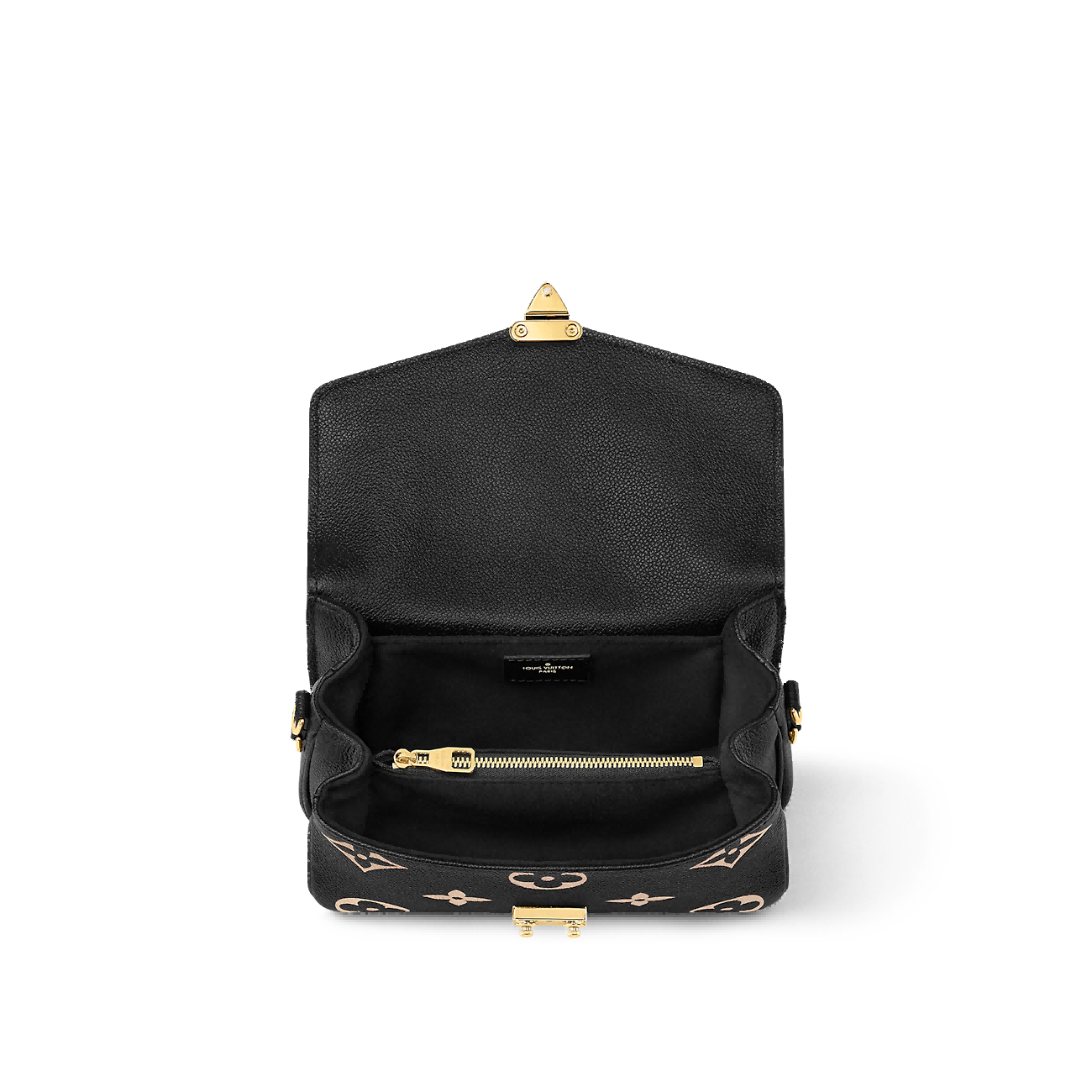 LOUIS VUITTON Pochette Métis East West Noir Bicolor Monogram Empreinte Leather Handbags