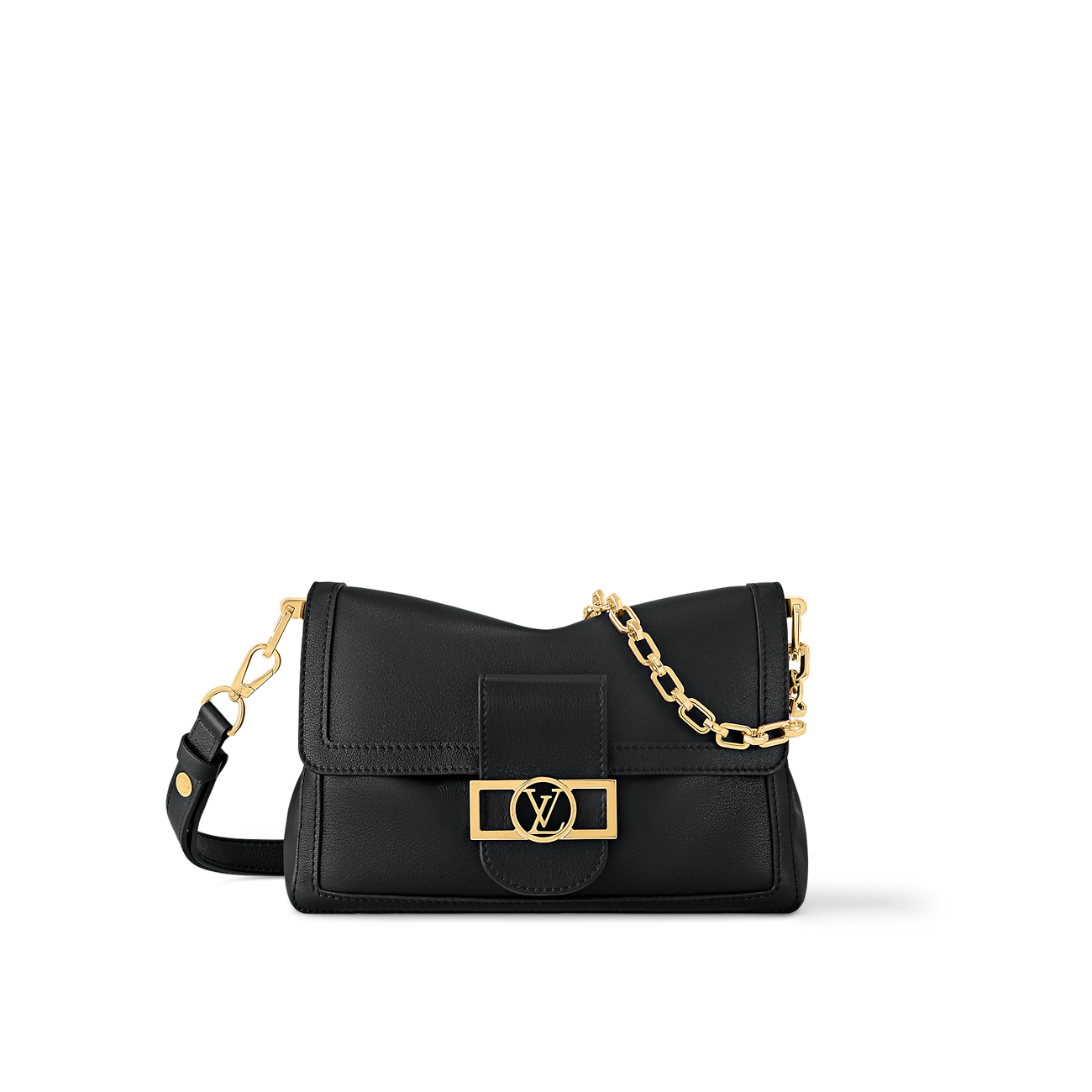 LOUIS VUITTON Dauphine Soft MM Black Handbags