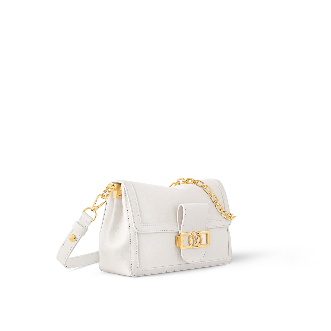 LOUIS VUITTON Dauphine Soft MM White Handbags
