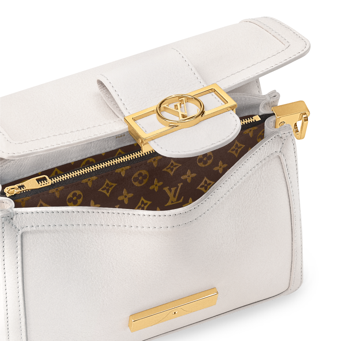 LOUIS VUITTON Dauphine Soft MM White Handbags
