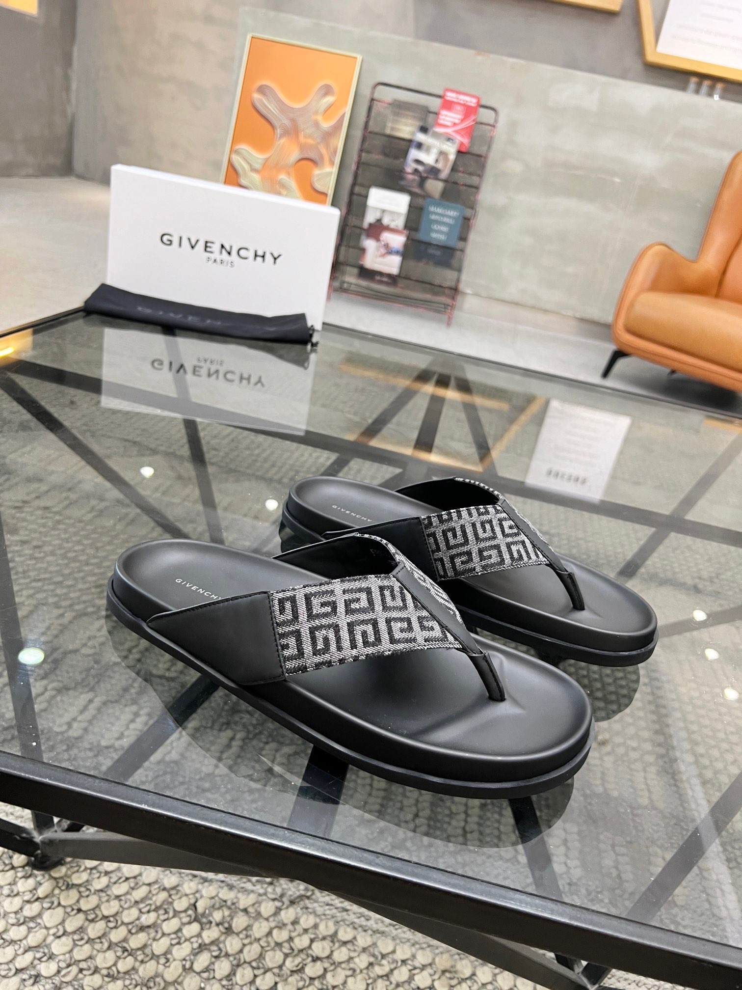 G Plage sandals with ren in webbing-black