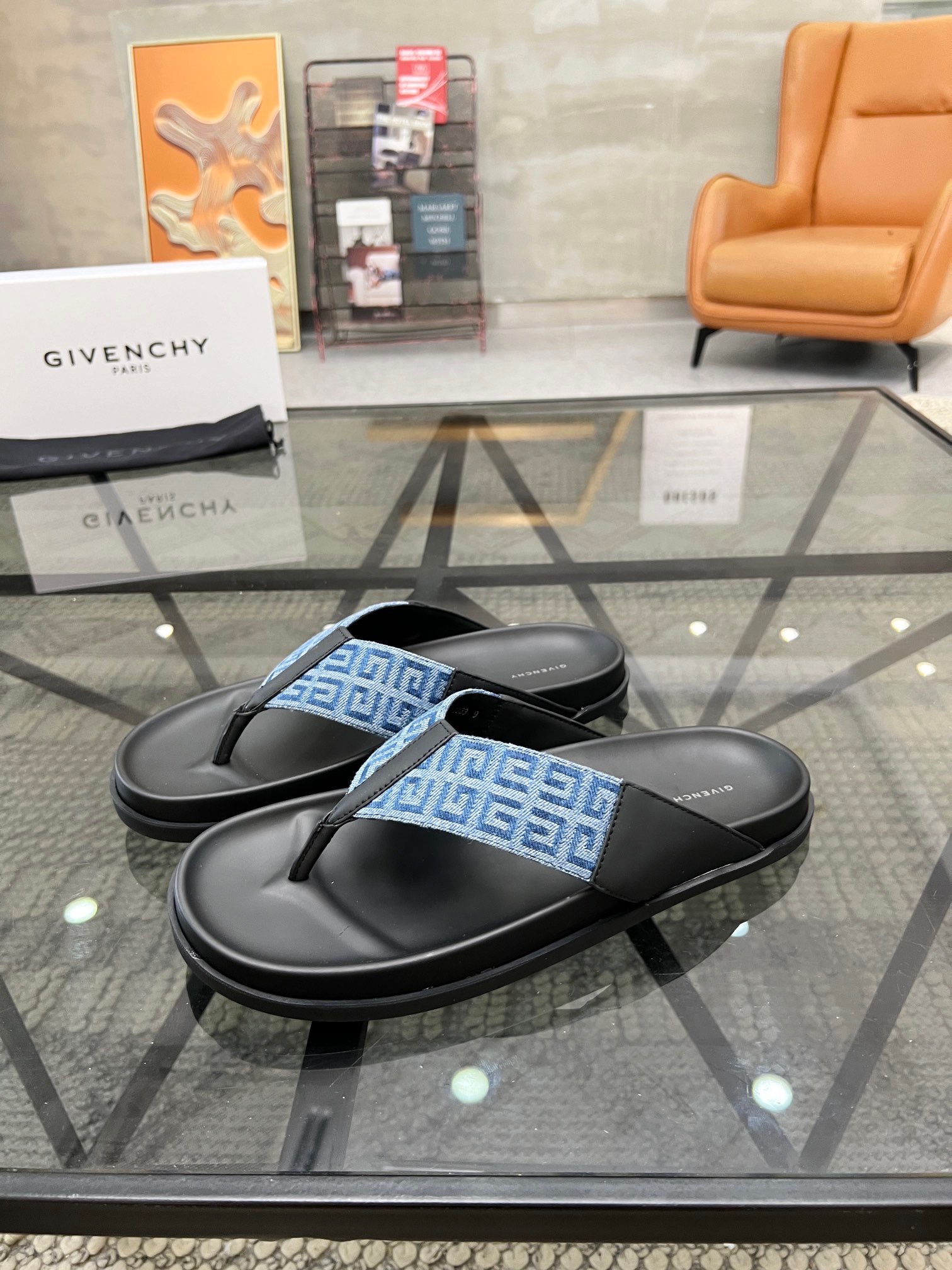 G Plage sandals with ren in webbing-blue
