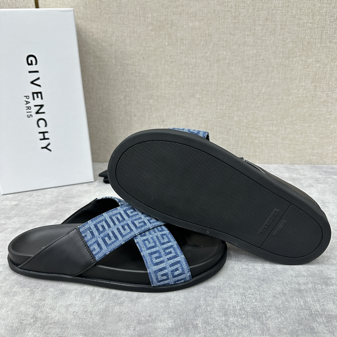 G Plage sandals with crossed straps in webbing-blue